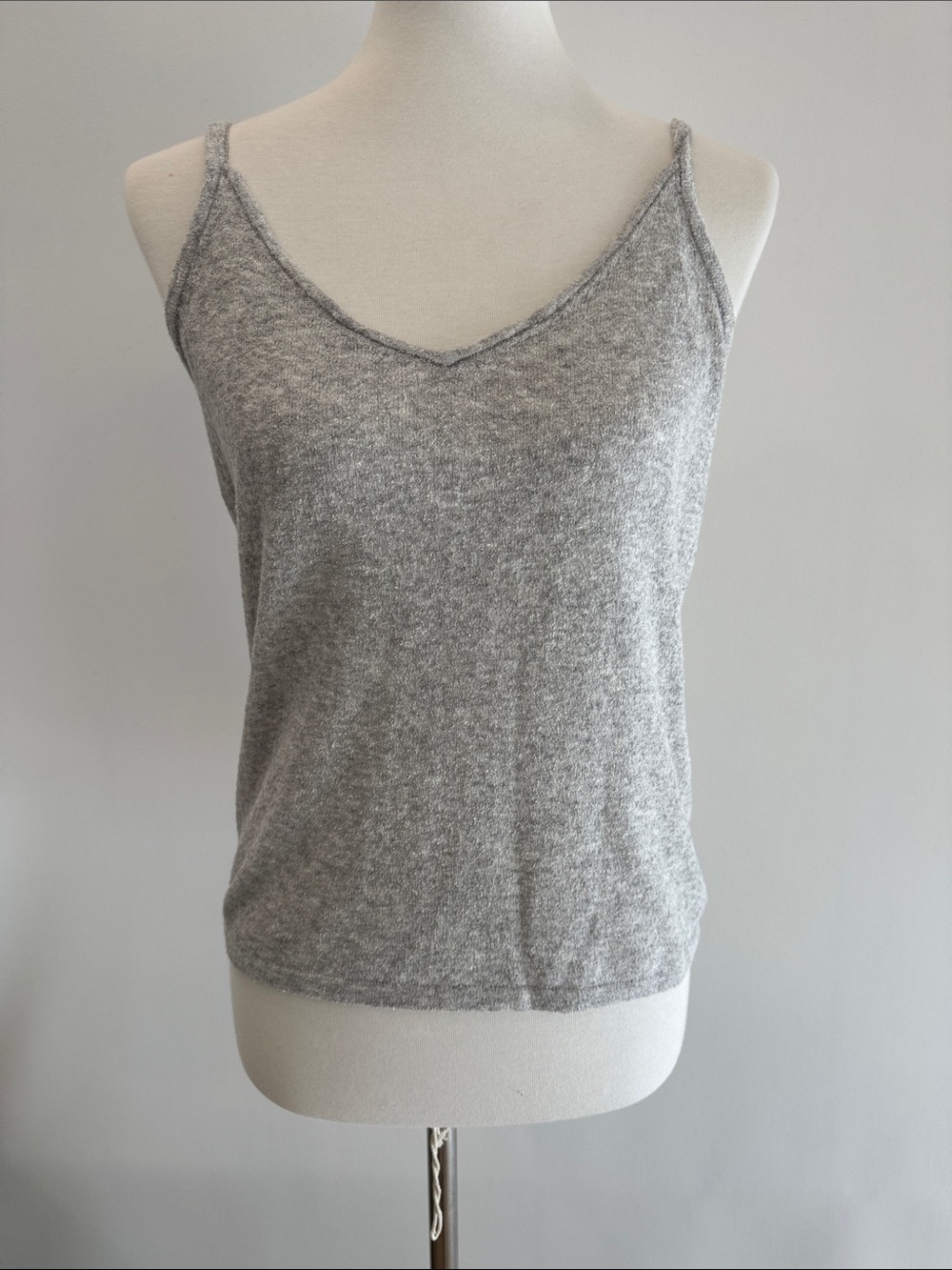 NWT Current Air Heather Grey V-Neck Knit Tank Top